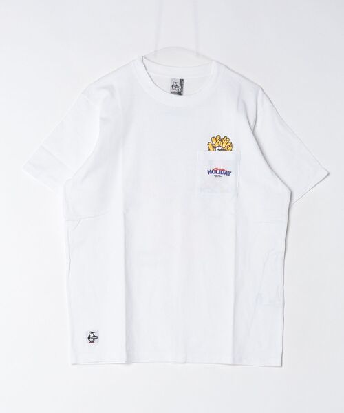 CHUMS（チャムス）の「CHUMS/チャムス　アンチバグ ファストフードポケットTEE　Anti-Bug Fast Food Pocket TEE（Tシャツ/カットソー・メンズ・ホワイト/ベージュ・XL/L/M）」の22枚目の写真