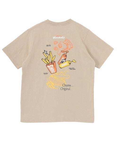 CHUMS（チャムス）の「CHUMS/チャムス　アンチバグ ファストフードポケットTEE　Anti-Bug Fast Food Pocket TEE（Tシャツ/カットソー・メンズ・ホワイト/ベージュ・XL/L/M）」の6枚目の写真