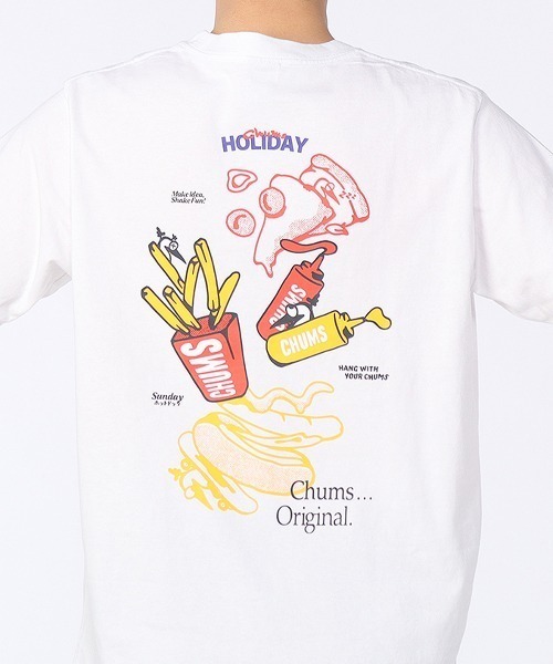 CHUMS（チャムス）の「CHUMS/チャムス　アンチバグ ファストフードポケットTEE　Anti-Bug Fast Food Pocket TEE（Tシャツ/カットソー・メンズ・ホワイト/ベージュ・XL/L/M）」の18枚目の写真