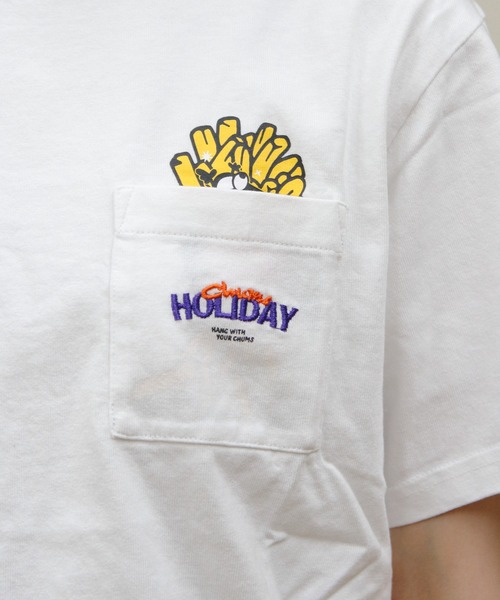 CHUMS（チャムス）の「CHUMS/チャムス　アンチバグ ファストフードポケットTEE　Anti-Bug Fast Food Pocket TEE（Tシャツ/カットソー・メンズ・ホワイト/ベージュ・XL/L/M）」の7枚目の写真