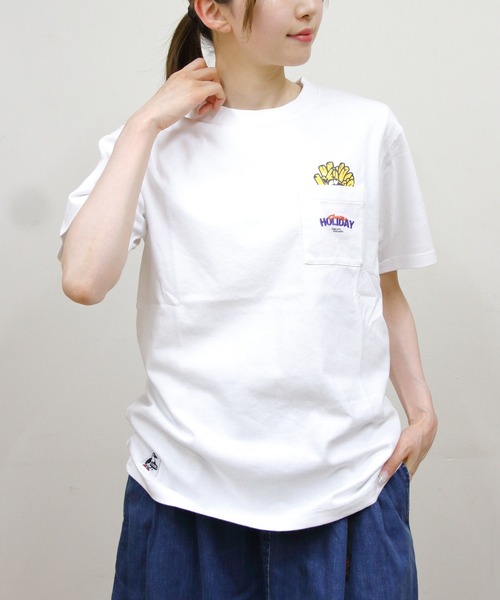 CHUMS（チャムス）の「CHUMS/チャムス　アンチバグ ファストフードポケットTEE　Anti-Bug Fast Food Pocket TEE（Tシャツ/カットソー・メンズ・ホワイト/ベージュ・XL/L/M）」の10枚目の写真