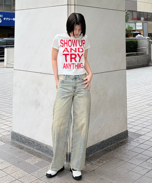 Oriens JOURNAL STANDARD(オリエンス ジャーナルスタンダード)の「SHOW UP プリントTEE(Tシャツ/カットソー・レディース・ホワイト/パープル/イエロー・SMALL/MEDIUM)」の8枚目の写真