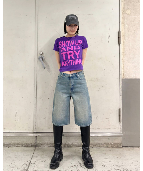Oriens JOURNAL STANDARD（オリエンス ジャーナルスタンダード）の「SHOW UP プリントTEE（Tシャツ/カットソー・レディース・ホワイト/パープル/イエロー・SMALL/MEDIUM）」の4枚目の写真