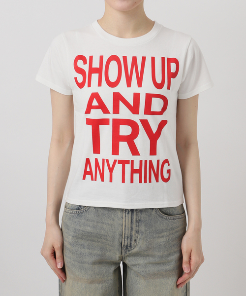 Oriens JOURNAL STANDARD（オリエンス ジャーナルスタンダード）の「SHOW UP プリントTEE（Tシャツ/カットソー・レディース・ホワイト/パープル/イエロー・SMALL/MEDIUM）」の20枚目の写真