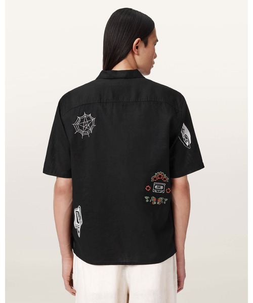 ALLSAINTS(オールセインツ)の「KARLTON PRINTED BOXY SHIRT | KARLTON プリント ボクシー シャツ(シャツ/ブラウス・メンズ・ブラック・S/M/L/XS)」の5枚目の写真