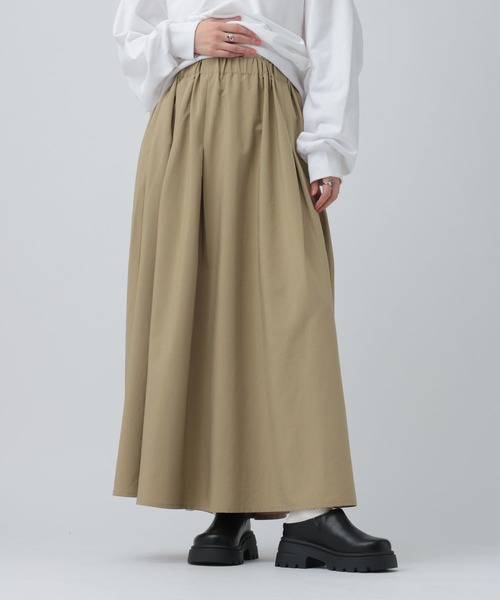 LEPSIM(レプシィム)の「タックギャザーフレアスカート 630172(スカート・レディース・ベージュ/ブラック・FREE)」の16枚目の写真