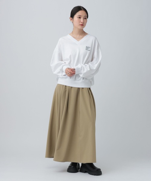 LEPSIM(レプシィム)の「タックギャザーフレアスカート 630172(スカート・レディース・ベージュ/ブラック・FREE)」の20枚目の写真