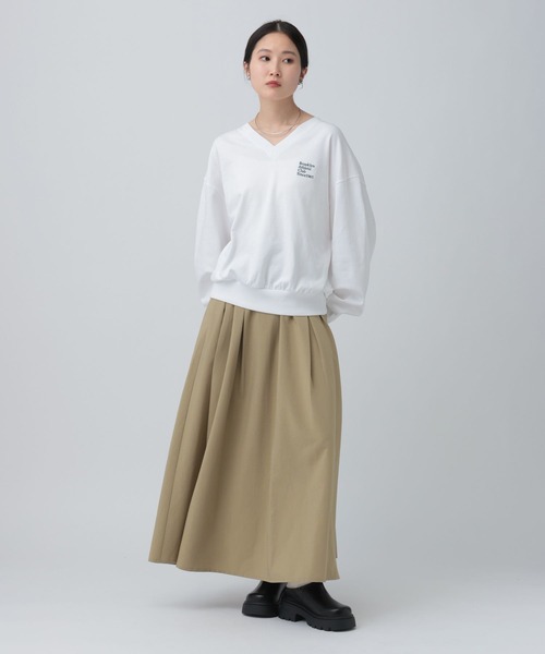 LEPSIM(レプシィム)の「タックギャザーフレアスカート 630172(スカート・レディース・ベージュ/ブラック・FREE)」の21枚目の写真