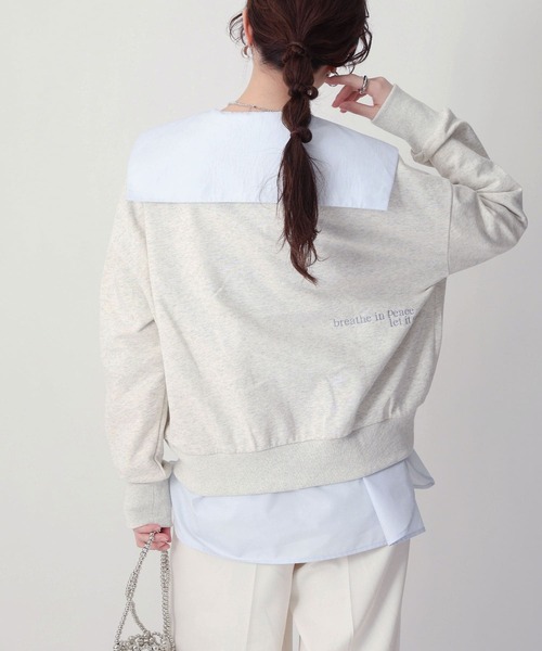 NOAHL(ノアル)の「【NOAHL】バック刺繍スウェットプルオーバー(スウェット・レディース・オートミール/ライトブルー・FREE)」の1枚目の写真