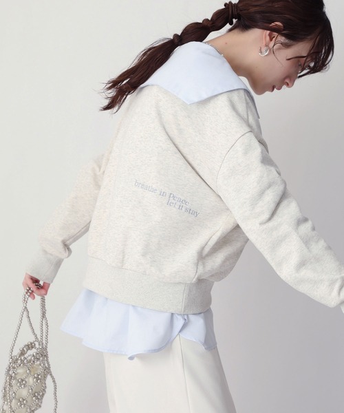 NOAHL(ノアル)の「【NOAHL】バック刺繍スウェットプルオーバー(スウェット・レディース・オートミール/ライトブルー・FREE)」の3枚目の写真