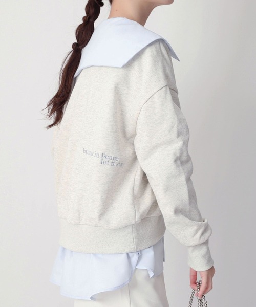 NOAHL(ノアル)の「【NOAHL】バック刺繍スウェットプルオーバー(スウェット・レディース・オートミール/ライトブルー・FREE)」の4枚目の写真