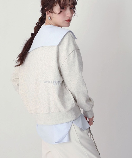 NOAHL(ノアル)の「【NOAHL】バック刺繍スウェットプルオーバー(スウェット・レディース・オートミール/ライトブルー・FREE)」の6枚目の写真