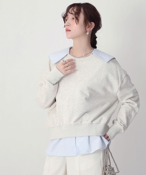 NOAHL(ノアル)の「【NOAHL】バック刺繍スウェットプルオーバー(スウェット・レディース・オートミール/ライトブルー・FREE)」の7枚目の写真