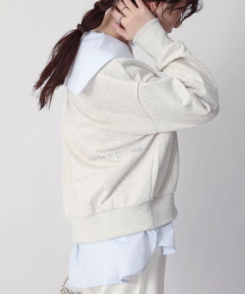 NOAHL(ノアル)の「【NOAHL】バック刺繍スウェットプルオーバー(スウェット・レディース・オートミール/ライトブルー・FREE)」の11枚目の写真
