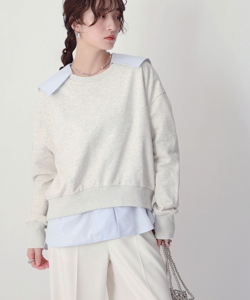 NOAHL(ノアル)の「【NOAHL】バック刺繍スウェットプルオーバー(スウェット・レディース・オートミール/ライトブルー・FREE)」の12枚目の写真