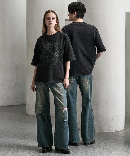CLEL(クレイル)の「【CLEL】Embroidered Design Short Sleeve T-shirt / 刺繍デザイン 半袖Tシャツ(Tシャツ/カットソー・メンズ・ブラック系/ホワイト系/グレー系・XS/S/M/L)」の5枚目の写真