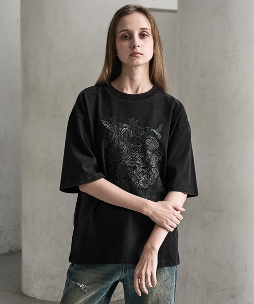 CLEL(クレイル)の「【CLEL】Embroidered Design Short Sleeve T-shirt / 刺繍デザイン 半袖Tシャツ(Tシャツ/カットソー・メンズ・ブラック系/ホワイト系/グレー系・XS/S/M/L)」の6枚目の写真