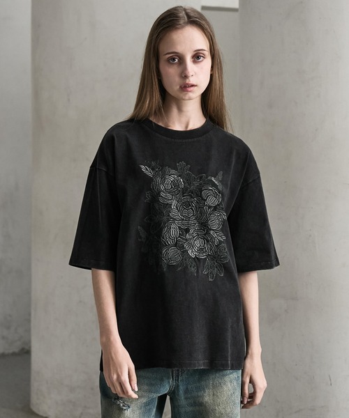 CLEL(クレイル)の「【CLEL】Embroidered Design Short Sleeve T-shirt / 刺繍デザイン 半袖Tシャツ(Tシャツ/カットソー・メンズ・ブラック系/ホワイト系/グレー系・XS/S/M/L)」の7枚目の写真
