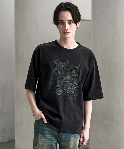 CLEL(クレイル)の「【CLEL】Embroidered Design Short Sleeve T-shirt / 刺繍デザイン 半袖Tシャツ(Tシャツ/カットソー・メンズ・ブラック系/ホワイト系/グレー系・XS/S/M/L)」の10枚目の写真