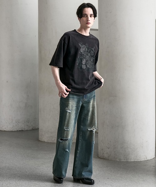 CLEL(クレイル)の「【CLEL】Embroidered Design Short Sleeve T-shirt / 刺繍デザイン 半袖Tシャツ(Tシャツ/カットソー・メンズ・ブラック系/ホワイト系/グレー系・XS/S/M/L)」の12枚目の写真