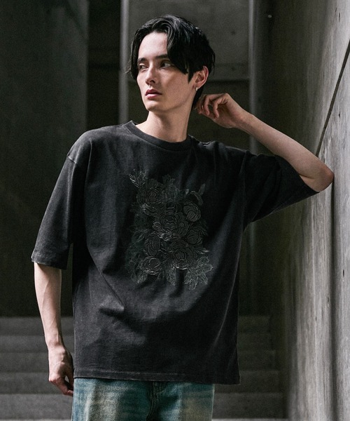 CLEL(クレイル)の「【CLEL】Embroidered Design Short Sleeve T-shirt / 刺繍デザイン 半袖Tシャツ(Tシャツ/カットソー・メンズ・ブラック系/ホワイト系/グレー系・XS/S/M/L)」の15枚目の写真