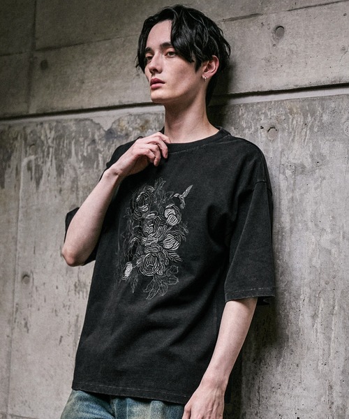 CLEL(クレイル)の「【CLEL】Embroidered Design Short Sleeve T-shirt / 刺繍デザイン 半袖Tシャツ(Tシャツ/カットソー・メンズ・ブラック系/ホワイト系/グレー系・XS/S/M/L)」の16枚目の写真