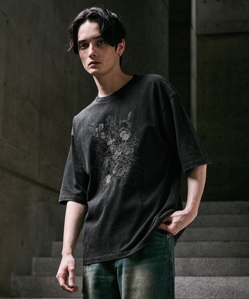 CLEL(クレイル)の「【CLEL】Embroidered Design Short Sleeve T-shirt / 刺繍デザイン 半袖Tシャツ(Tシャツ/カットソー・メンズ・ブラック系/ホワイト系/グレー系・XS/S/M/L)」の18枚目の写真