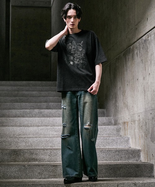 CLEL(クレイル)の「【CLEL】Embroidered Design Short Sleeve T-shirt / 刺繍デザイン 半袖Tシャツ(Tシャツ/カットソー・メンズ・ブラック系/ホワイト系/グレー系・XS/S/M/L)」の19枚目の写真