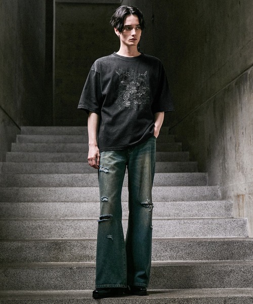 CLEL(クレイル)の「【CLEL】Embroidered Design Short Sleeve T-shirt / 刺繍デザイン 半袖Tシャツ(Tシャツ/カットソー・メンズ・ブラック系/ホワイト系/グレー系・XS/S/M/L)」の21枚目の写真