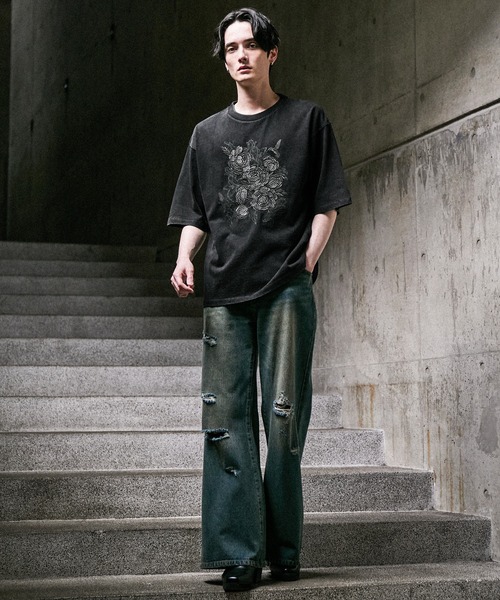CLEL(クレイル)の「【CLEL】Embroidered Design Short Sleeve T-shirt / 刺繍デザイン 半袖Tシャツ(Tシャツ/カットソー・メンズ・ブラック系/ホワイト系/グレー系・XS/S/M/L)」の22枚目の写真