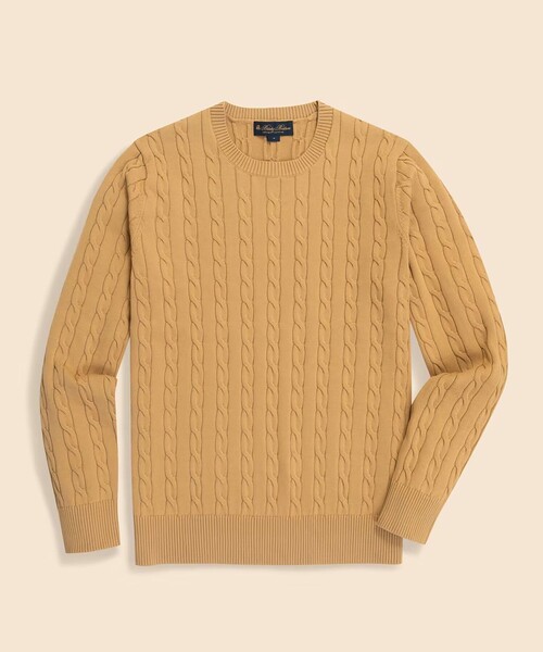 BROOKS BROTHERS(ブルックスブラザーズ)の「スーピマコットン ケーブル クルーネックセーター(ニット/セーター・メンズ・グリーン/ネイビー/ベージュ/ラベンダー/ブルー・SMALL/LARGE/MEDIUM)」の1枚目の写真