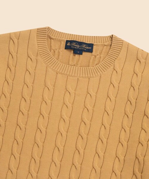 BROOKS BROTHERS(ブルックスブラザーズ)の「スーピマコットン ケーブル クルーネックセーター(ニット/セーター・メンズ・グリーン/ネイビー/ベージュ/ラベンダー/ブルー・SMALL/LARGE/MEDIUM)」の10枚目の写真