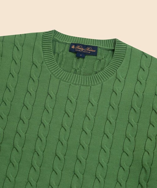 BROOKS BROTHERS(ブルックスブラザーズ)の「スーピマコットン ケーブル クルーネックセーター(ニット/セーター・メンズ・グリーン/ネイビー/ベージュ/ラベンダー/ブルー・SMALL/LARGE/MEDIUM)」の11枚目の写真
