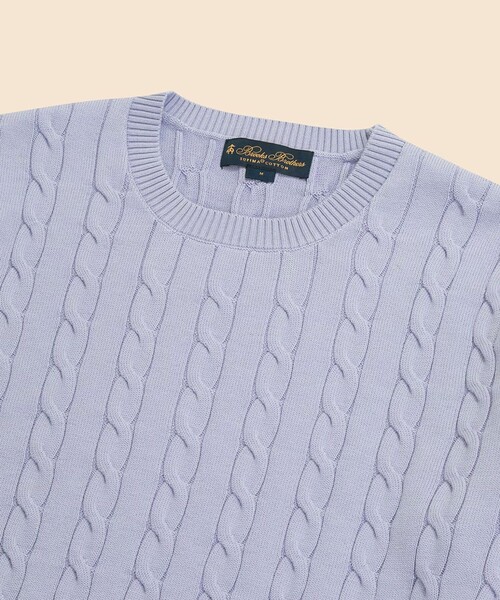 BROOKS BROTHERS(ブルックスブラザーズ)の「スーピマコットン ケーブル クルーネックセーター(ニット/セーター・メンズ・グリーン/ネイビー/ベージュ/ラベンダー/ブルー・SMALL/LARGE/MEDIUM)」の7枚目の写真