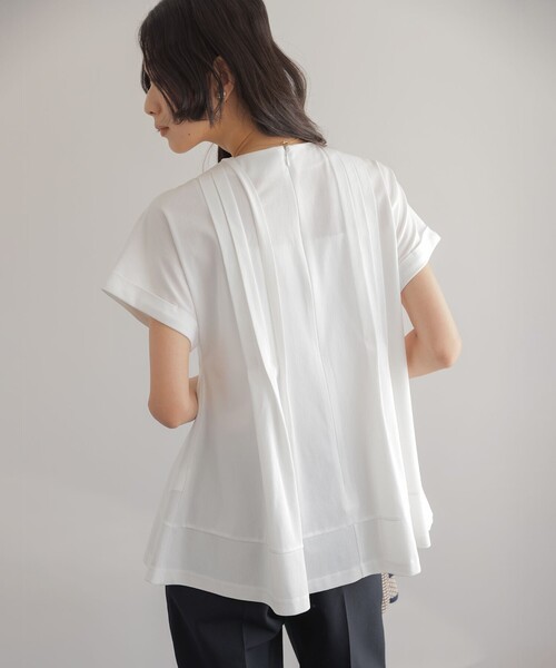 組曲 S(クミキョク チイサイサイズ)の「サマージャージーブラウスライク カットソー(Tシャツ/カットソー・レディース・ホワイト系/ネイビー系/ローズ系/グレー系・S2)」の7枚目の写真