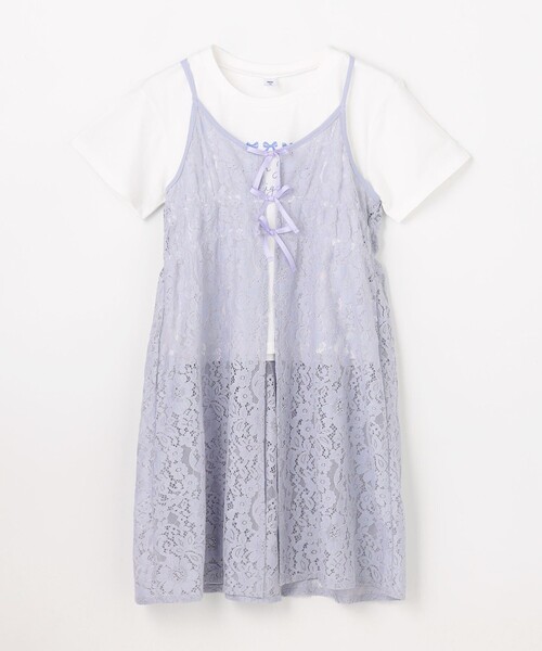 ANY（エニィ）の「【2点セット】Tシャツ×レース キャミソールチュニック（ドレス・キッズ・ブラック系/アイボリー系・160/140/150）」の22枚目の写真