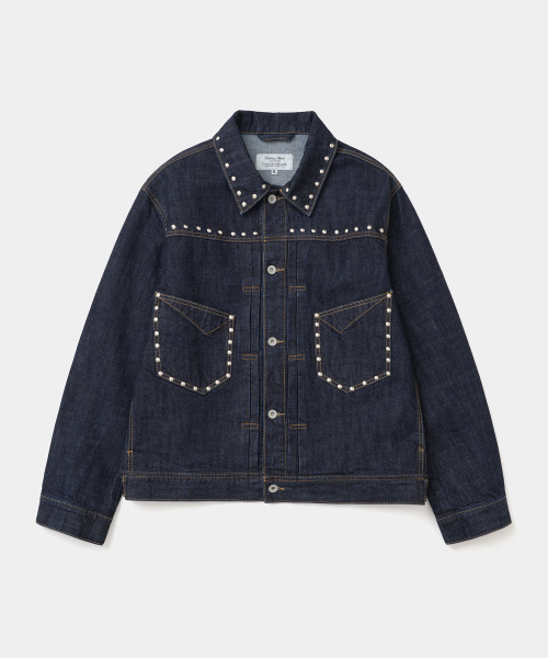 UNIFORM BRIDGE(ユニフォームブリッジ)の「stud denim trucker jacket navy(デニムジャケット・メンズ・その他・MEDIUM/LARGE/X-LARGE)」の1枚目の写真