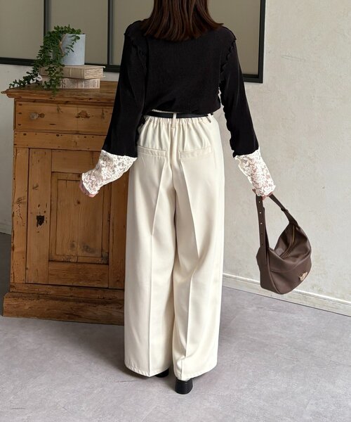 Thevon(ゼボン)の「袖先切替プリーツメロープルオーバー(Tシャツ/カットソー・レディース・ブラック/グリーン系その他2/ホワイト系その他/アイボリー・FREE)」の16枚目の写真