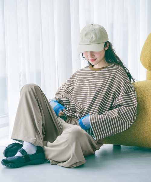 niko and...（ニコアンド）の「ドロストワイドボーダープルオーバー（Tシャツ/カットソー・レディース・ネイビー/ブラウン/レッド・LARGE/MEDIUM）」の9枚目の写真