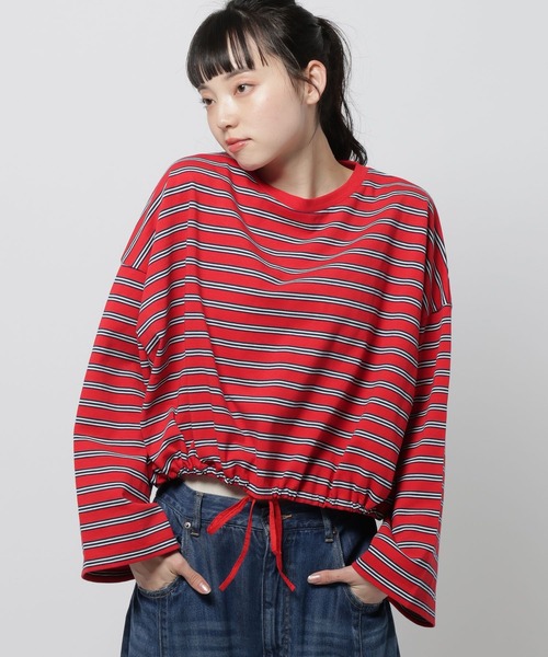 niko and...（ニコアンド）の「ドロストワイドボーダープルオーバー（Tシャツ/カットソー・レディース・ネイビー/ブラウン/レッド・LARGE/MEDIUM）」の20枚目の写真