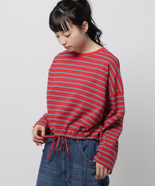 niko and...（ニコアンド）の「ドロストワイドボーダープルオーバー（Tシャツ/カットソー・レディース・ネイビー/ブラウン/レッド・LARGE/MEDIUM）」の21枚目の写真