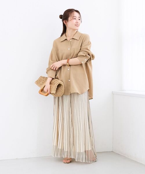 le.coeur blanc(ルクールブラン)の「ストライプフレアニットスカート(スカート・レディース・グレー系その他2/ホワイト系その他2・38)」の8枚目の写真