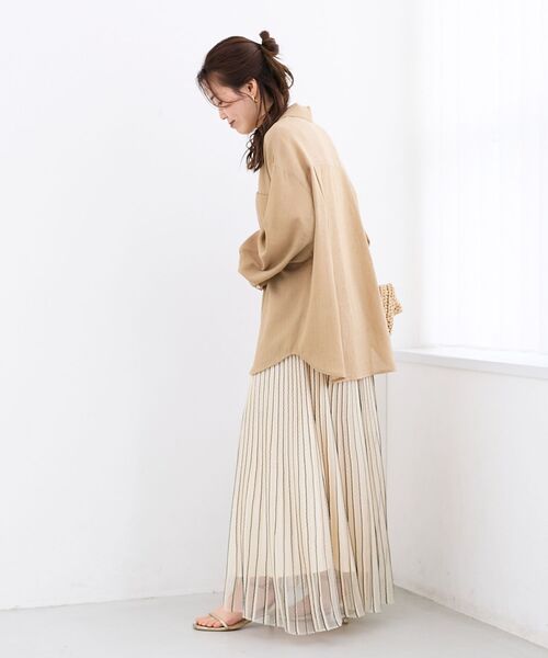 le.coeur blanc(ルクールブラン)の「ストライプフレアニットスカート(スカート・レディース・グレー系その他2/ホワイト系その他2・38)」の11枚目の写真