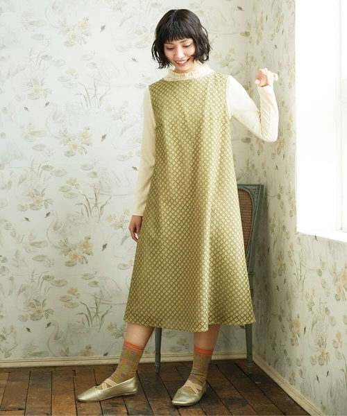 Jocomomola(ホコモモラ)の「Entrada 幾何学レースワンピース(ワンピース・レディース・ブラック/クリーム・40/42)」の1枚目の写真
