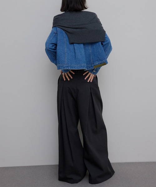 Ameri(アメリ)の「JAPAN MADE BACK FLARE DENIM JACKET(デニムジャケット・レディース・インディゴブルー/ブルー・MEDIUM/SMALL)」の13枚目の写真
