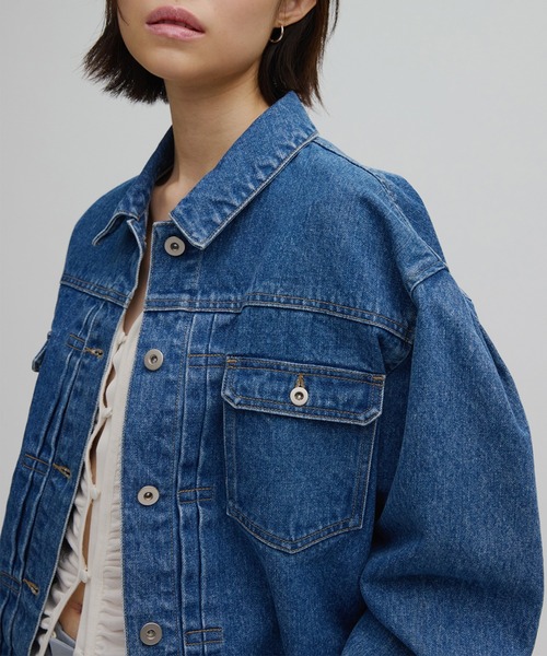 ジャケット・アウター AMERI BACK SIDE JACKET Ameri（アメリ）の「BACK DENIM DETAIL BLAZER（テーラードジャケット