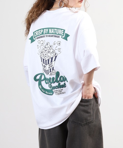 FUNALIVE(ファンアライブ)の「CVC WIDE Crew Neck T-Shirt 刺繍&グラフィックT 半袖(Tシャツ/カットソー・メンズ・ホワイト/ブラック/スミクロ/ダークグリーン/ブラック系3/ホワイト系2/ホワイト系3/ブラック系2/ホワイト系4/ネイビー系2/ブラック系4/ブラック系5・LL/L/M)」の3枚目の写真