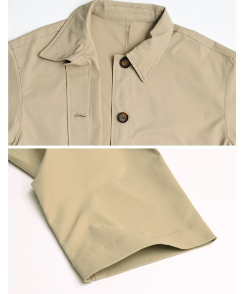 Re:EDIT（リエディ）の「ミリタリーツイルスカーフ付きミドルコート（トレンチコート・レディース・アイボリー/ブラック/ベージュ・MEDIUM）」の16枚目の写真