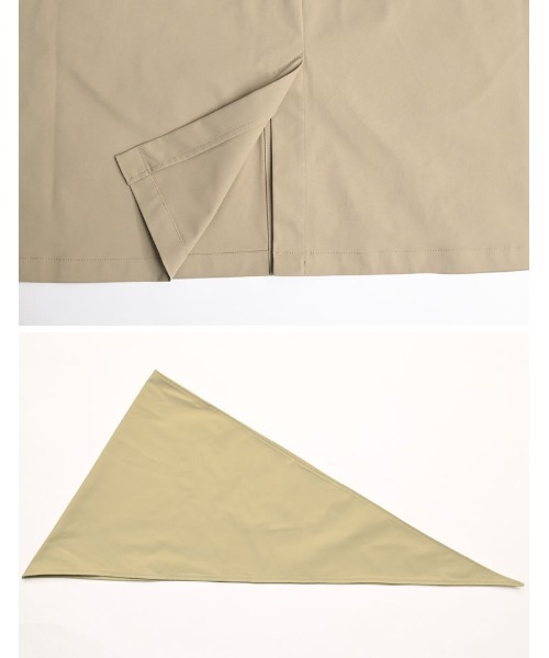 Re:EDIT（リエディ）の「ミリタリーツイルスカーフ付きミドルコート（トレンチコート・レディース・アイボリー/ブラック/ベージュ・MEDIUM）」の18枚目の写真