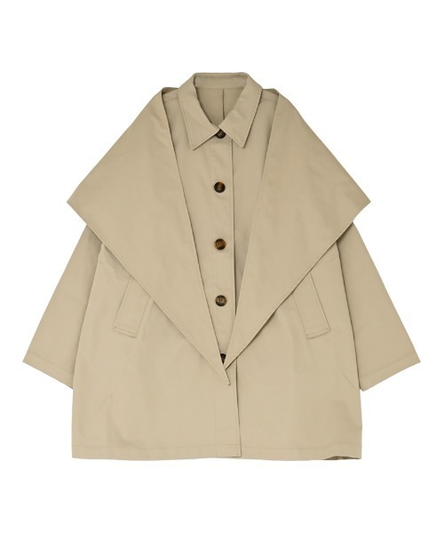 Re:EDIT（リエディ）の「ミリタリーツイルスカーフ付きミドルコート（トレンチコート・レディース・アイボリー/ブラック/ベージュ・MEDIUM）」の20枚目の写真